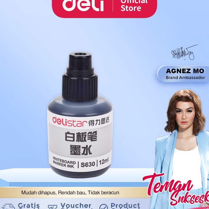

Kirim Langsung Deli Tinta Isi Ulang Spidol Erase Marker Hitam Merah Biru S630 ✾✱