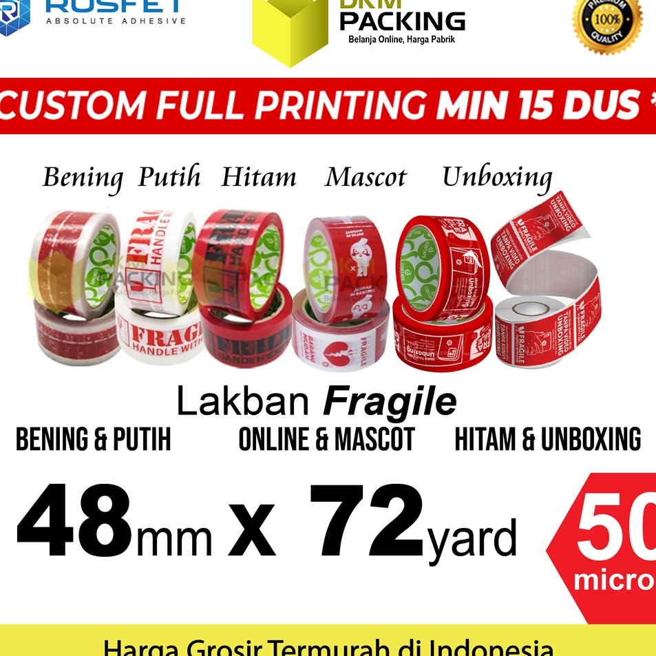 

Ready Stock LAKBAN FRAGILE 48mm JANGAN DIBANTING HANDLE WITH CARE PREMIUM PLAKBAN ISOLASI TERMURAH / SATUAN Harga Promo