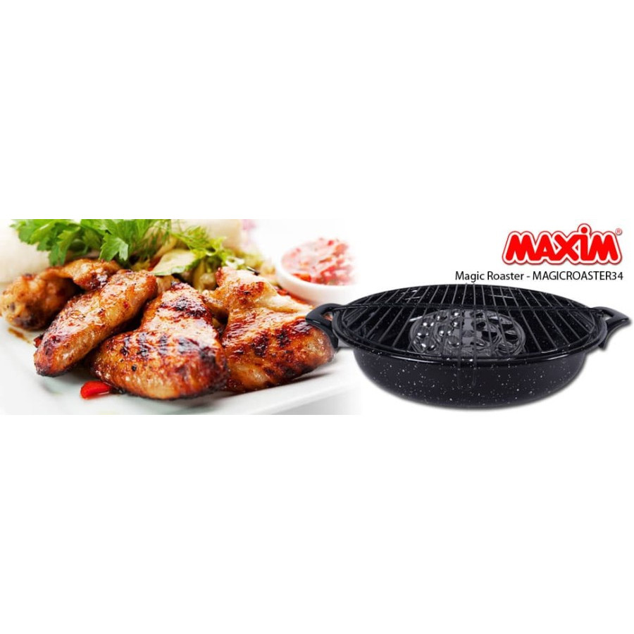 MAXIM MAGIC ROASTER GRILL ALAT PANGGANG BAKAR BULAT 34CM BBQ SATE AYAM