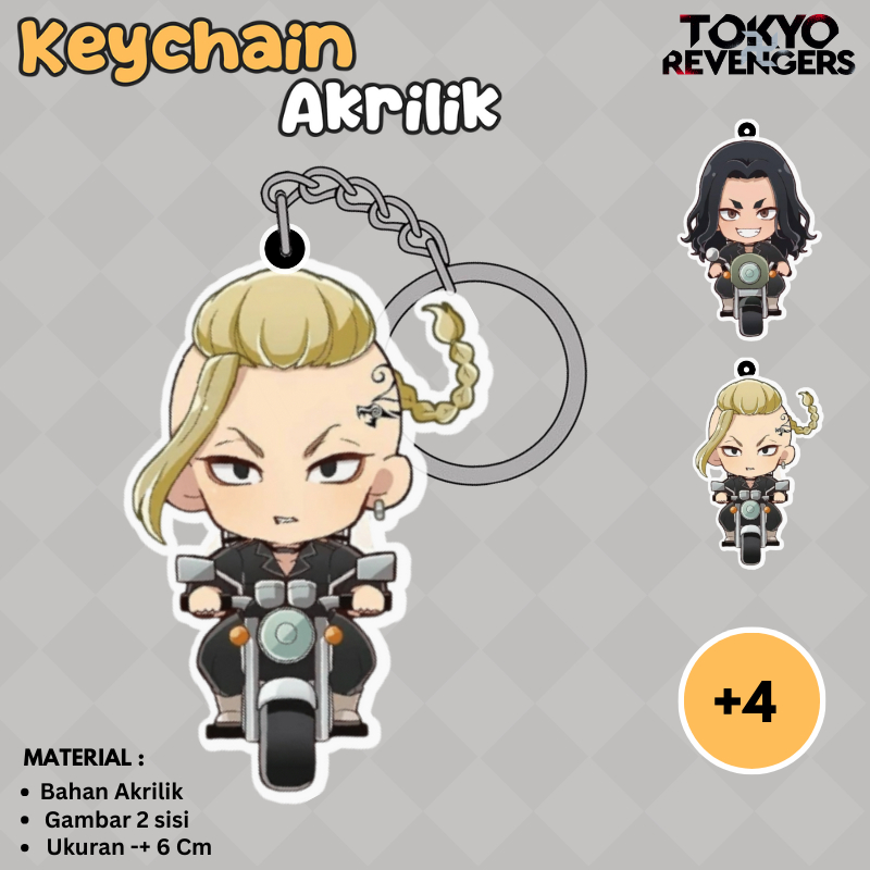 [Tokyo Revengers] Keychain & strap hp full akrilik versi Ken Ryuguji karakter anime tokyo revengers