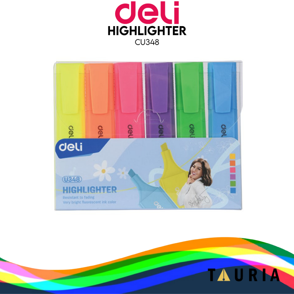 

[DELI X AGNEZ MO] Deli Highlighter / Penanda Isi 6 Warna Terang CU348