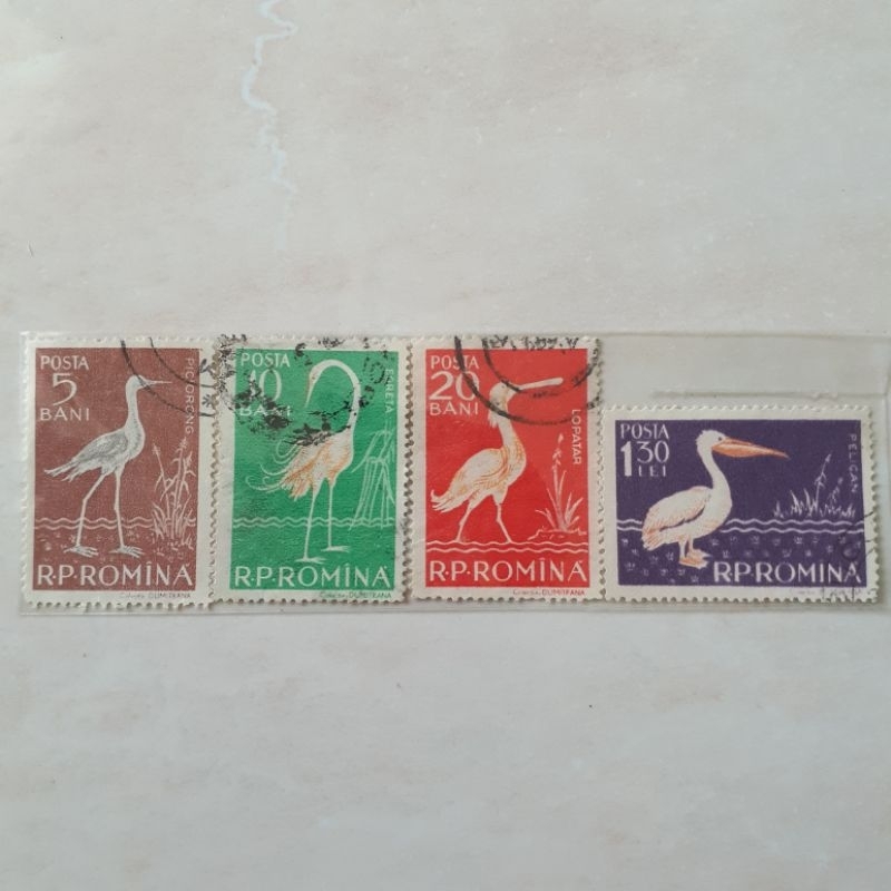 

Perangko Rumania Fauna of the Danube Delta Tahun 1957 set 4pcs