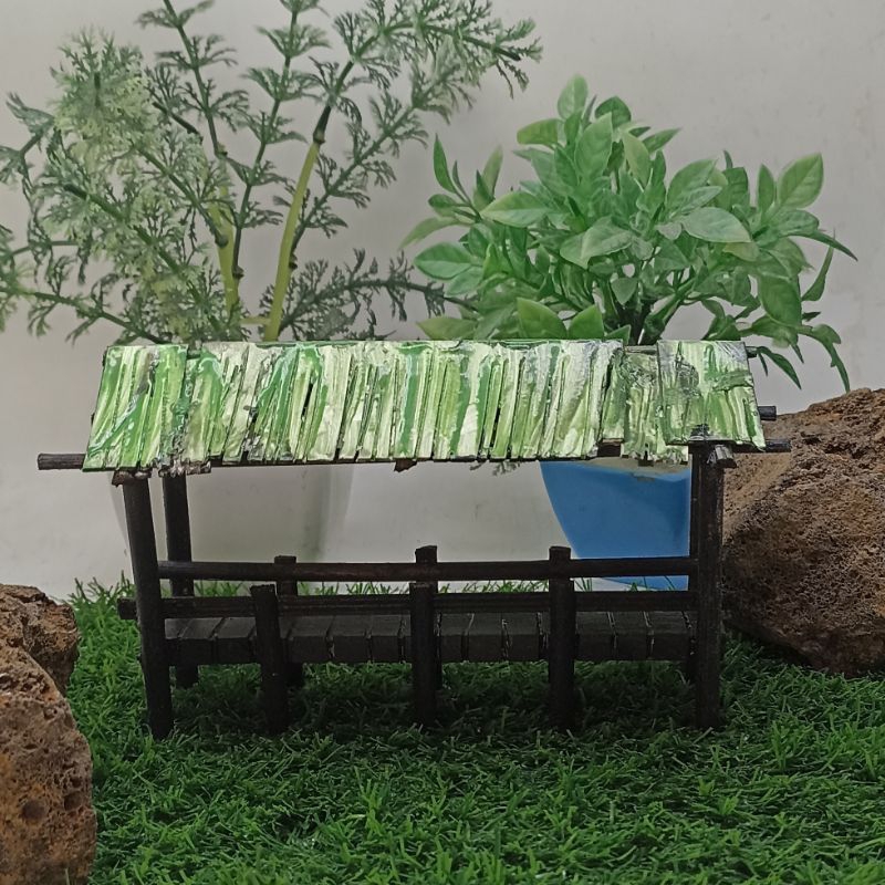 miniatur hiasan jembatan Lapuk PVC Aquascape paludarium