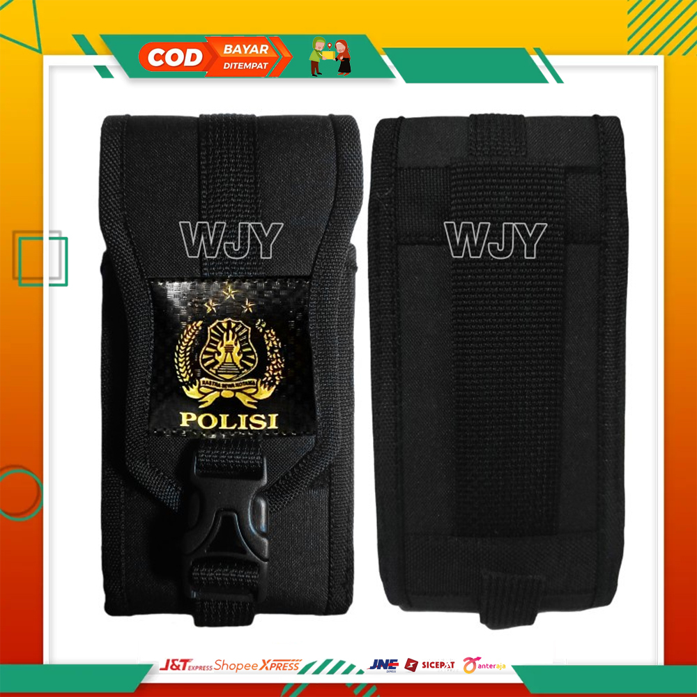 SARUNG HP PINGGANG TACTICAL LOGO POLISI