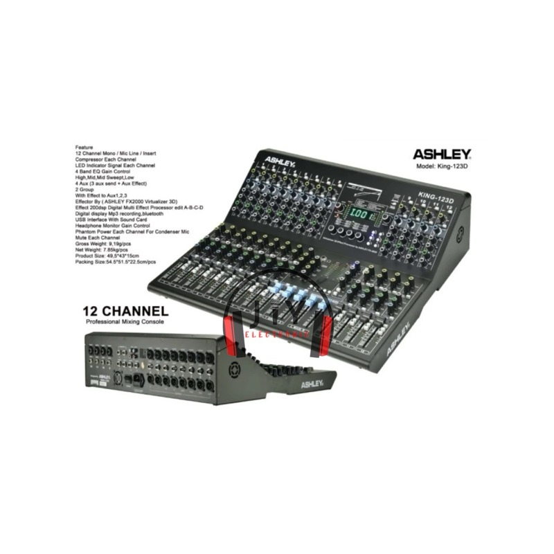 Audio Mixer 12 Channel Ashley King123D King-123D King 123D Original