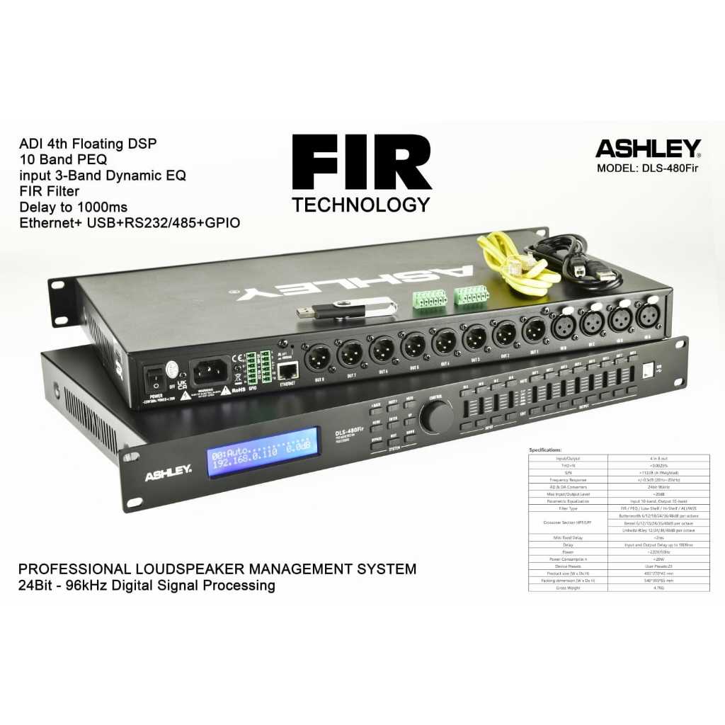 DLMS Management ASHLEY DLS480 DLS 480 WITH FIR FILTER ORIGINAL DIGITAL SPEAKER MANEJEMEN FIR
