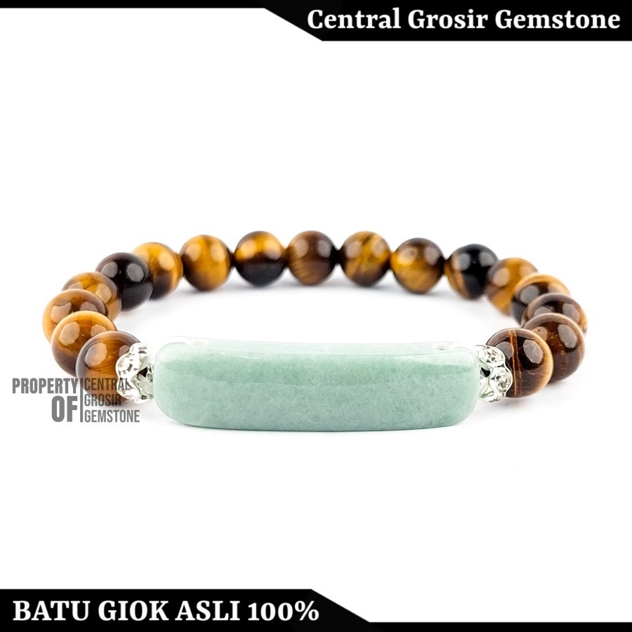 Gelang Giok Hijau Asli Natural Jade Burma Original Garansi