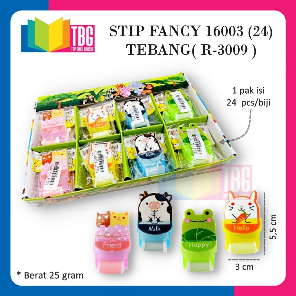 

1 PCS PENGHAPUS FANCY 16003 (24) TEBANG / STIP / ERASER / (R-3009)