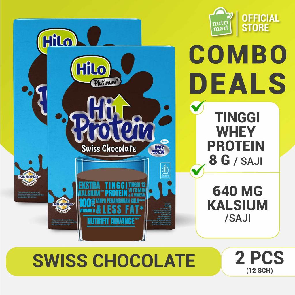 

Twin Pack - HiLo Platinum Swiss Chocolate (12 Sch) - Susu Tinggi Kalsium dengan Glukosamin & Omega 3