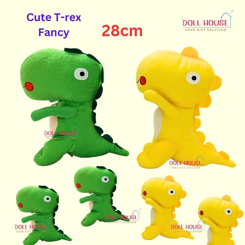 Boneka Dino Cute / Boneka Dino Kuning Gemoy / Boneka Tirex T-rex Lucu Gemoy