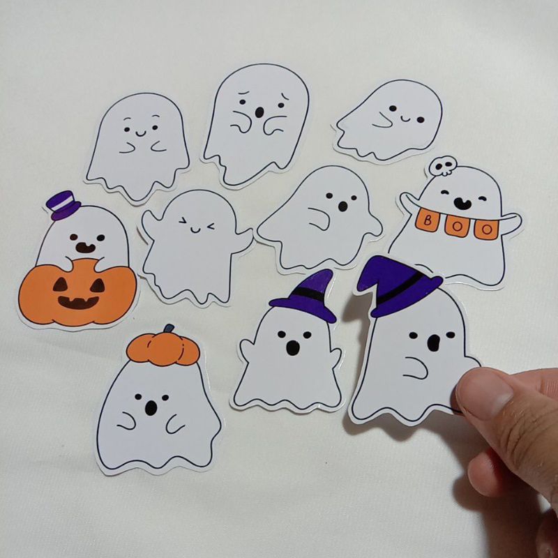

[10 PCS] STICKER LUCU GHOST AESTHETIC TERMURAH