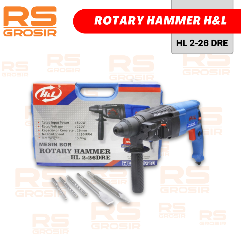 Mesin Bor Bobok Beton H&L HL 2-26 DRE Rotary Hammer