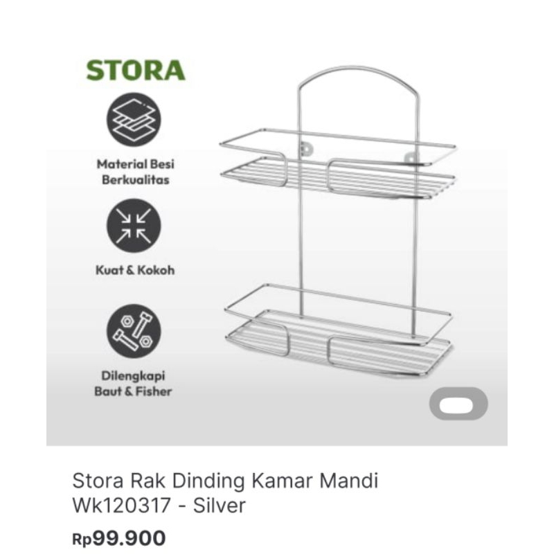 Stora Rak Dinding Kamar Mandi Wk120317 - Silver ( Ace Hardware )