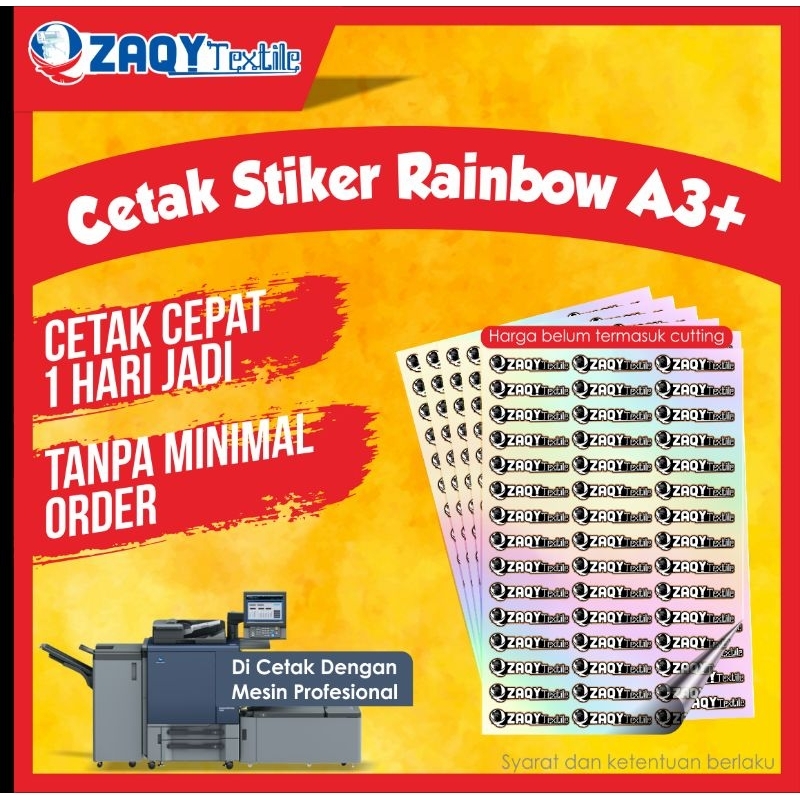 

Cetak Sticker Rainbow a3+ / Cetak Label kemasan / label usaha makanan LANGSUNG JADI