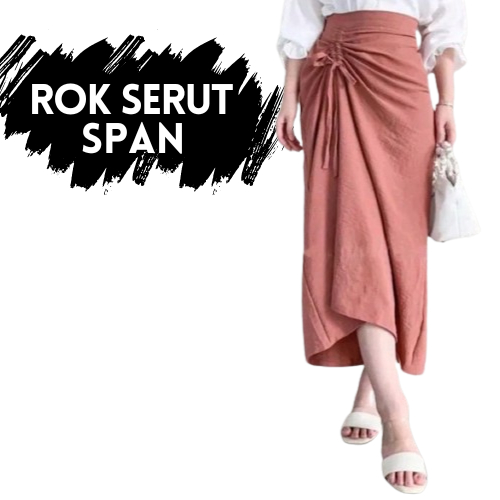 Rok Serut Samping Casual / Rok Serut Samping Cringkle / Rok Serut Samping Wanita / Rok Serut Terbaru