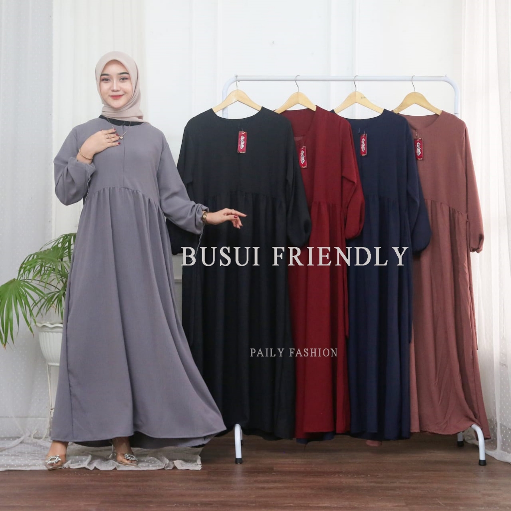ALMERA DRESS GAMIS CRINKLE BUSUI FRIENDLY GAMIS CRINKLE PREMIUM