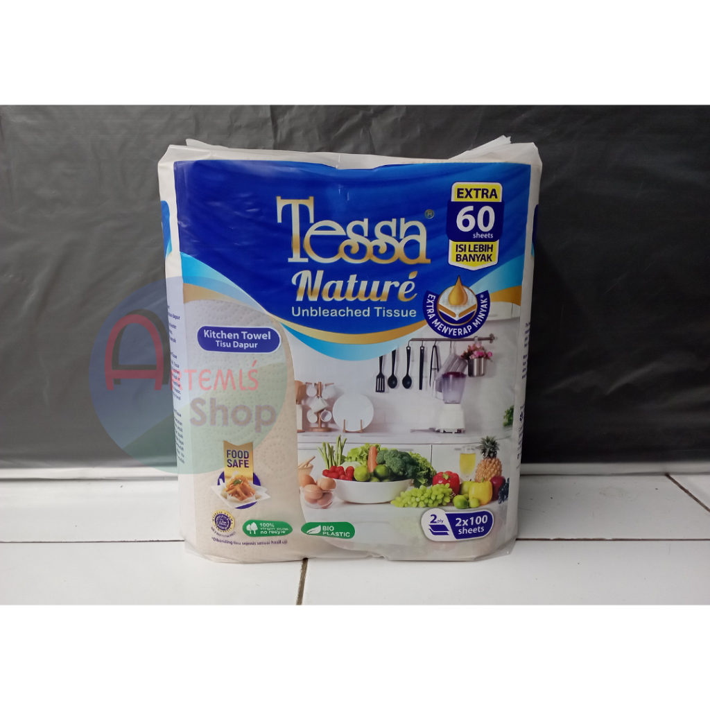 Tisu Tessa TTP-03 Nature Unbleached Kitchen Towel / Tisu Roll Gulung Dapur