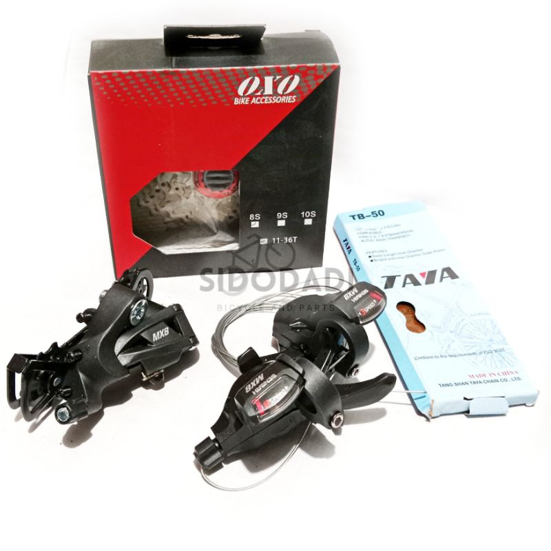 Mini Groupset Spare Part Sepeda 3 x 8 Speed Sprocket 36T OXO SENSAH TAYA
