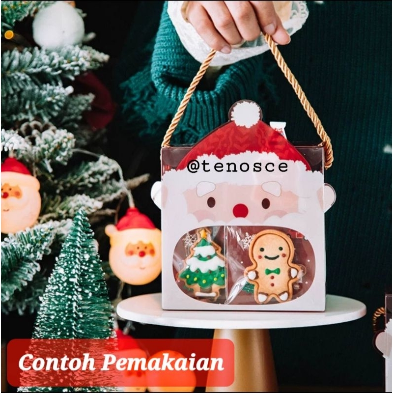 

Kotak Mika Box 13x10x13cm Natal Santa Hampers Toples Cookies Kue Kering Cokelat Hadiah Cokelat Souvenir Merry Christmas Hantaran Parcel