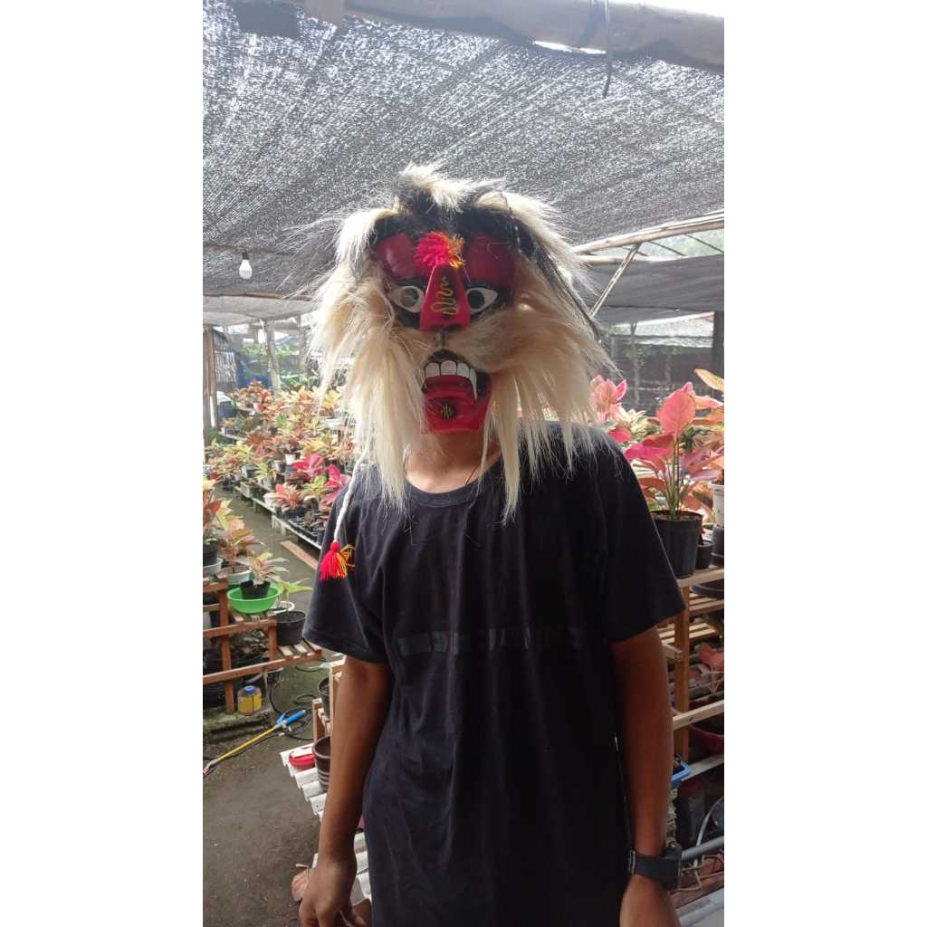 Ganongan Anak Seram Rambut Sintetis / Topeng ganong full rmbt sintetis bahan halus dan tebal topeng 