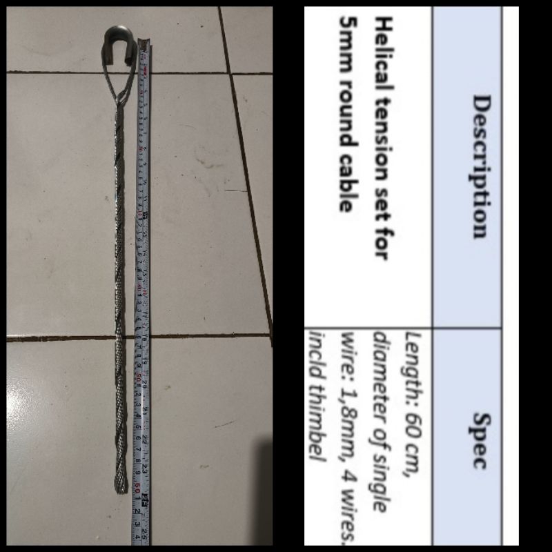 HELICAL TENSION SET FOR 5MM ROUND CABLE