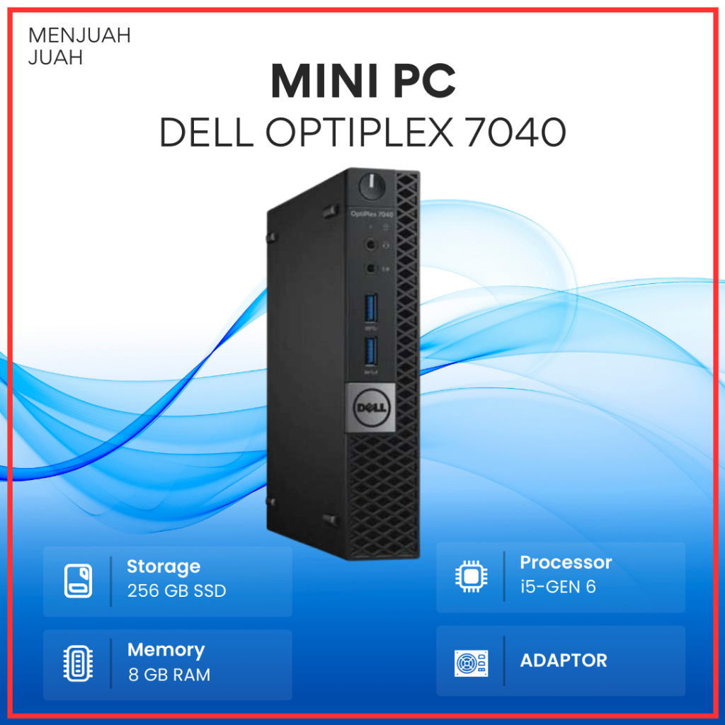 Komputer mini pc micro pc dell optiplex 7040 core i5 gen 6 ram 8 ssd 256 gb murah bergaransi