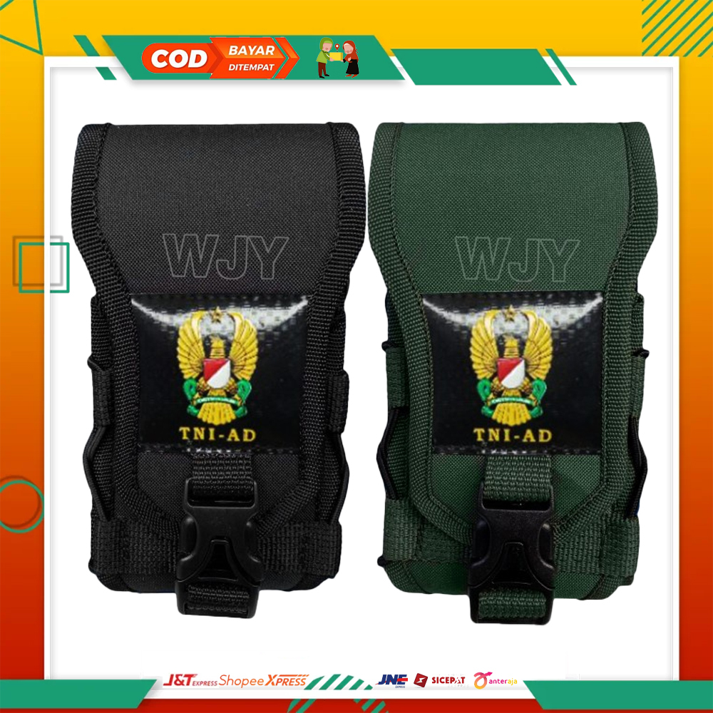 SARUNG HP PINGGANG TACTICAL TAS PINGGANG HP DOUBLE SLOT LOGO TNI AD