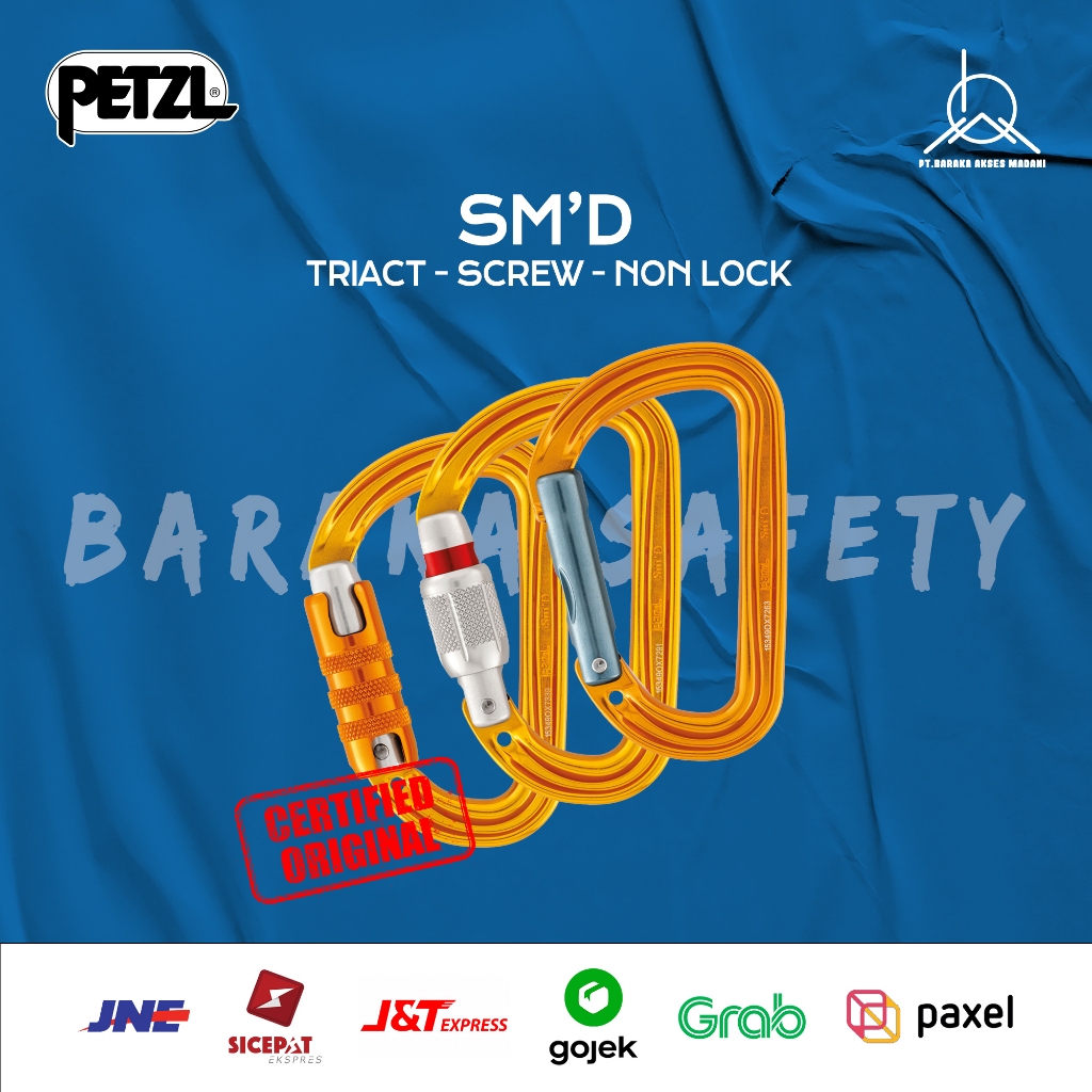 PETZL SMD TRIACT LOCK Ultra-Light Asymmetrical Carabiner for Professional Industrial Work