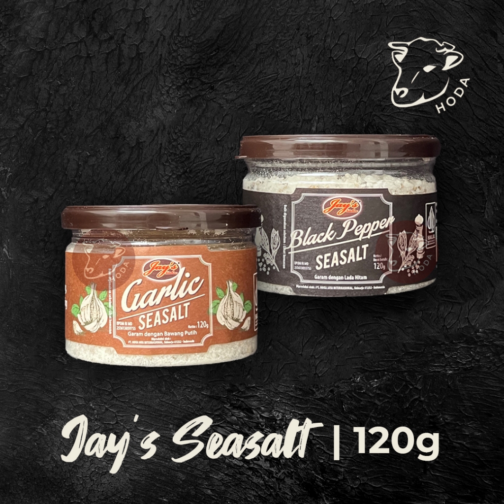 

Jay's Blackpepper Seasalt / Jay's Garlic Seasalt Garam Laut 120gr