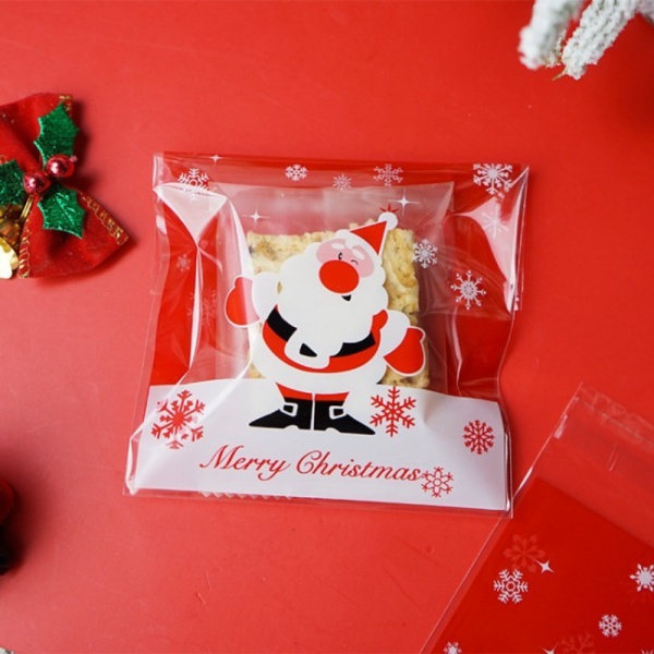 

Promo 100lembar plastik cookies Natal plastik Merry Christmas kemasan new - MERAH SANTA Limited