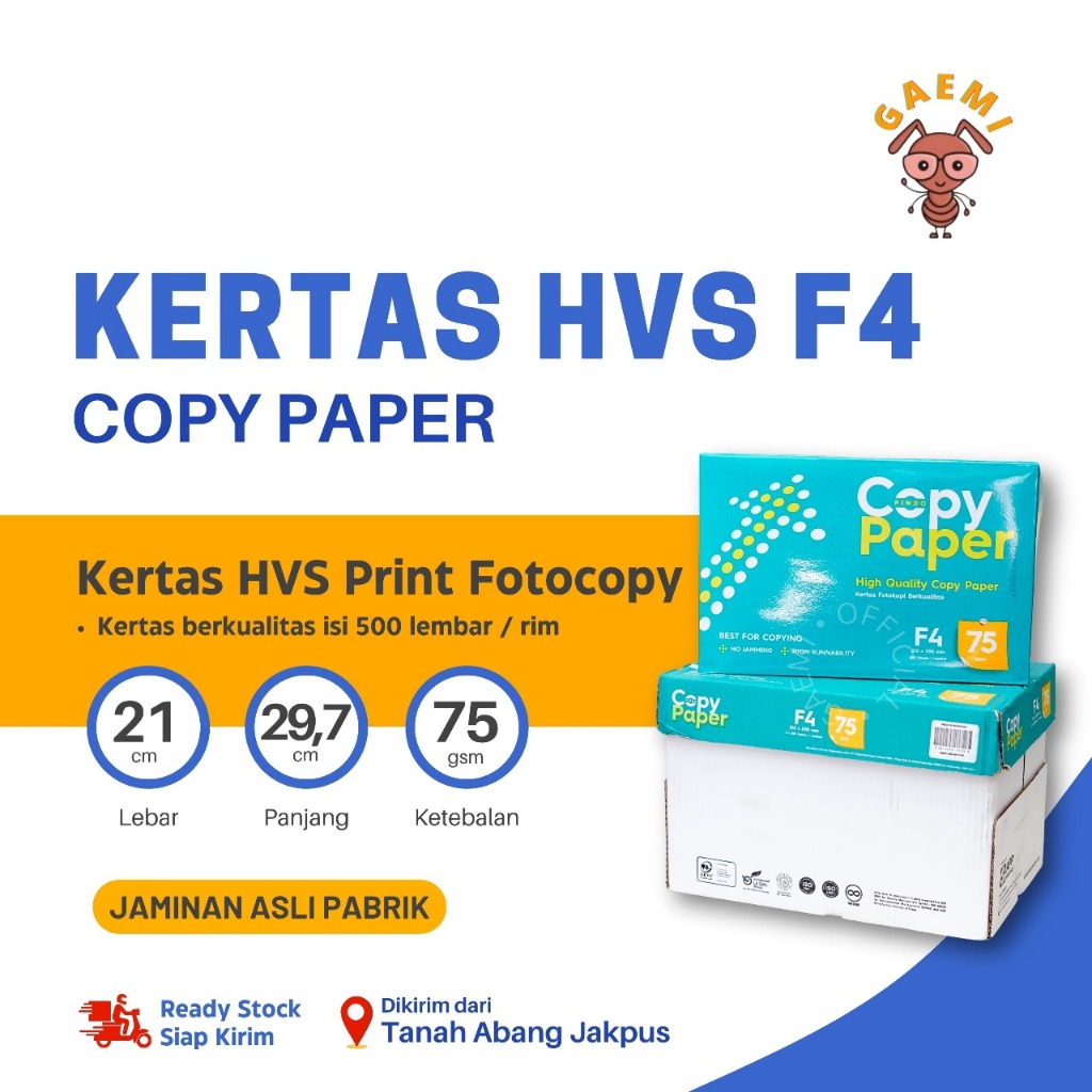 

Kertas HVS Folio F4 75gr Copy Paper !! HARGA PROMO !!