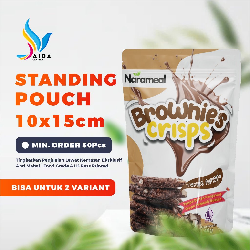 Aida Grafika - Cetak Kemasan 10x15cm Standing Pouch Packaging Powder Bubuk Masker Snack Makanan