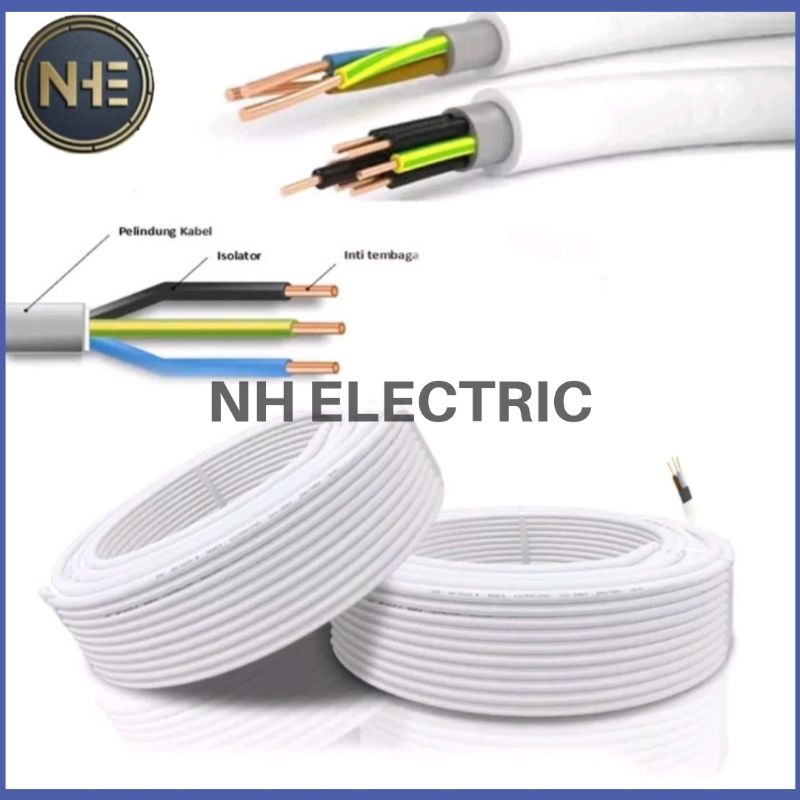 Fourclub_ Kabel Eterna Nym Kawat Tembaga 3X1,5Mm Putih Sni - Kabel Listrik Eterna Kawat 3 X 1.5Mm