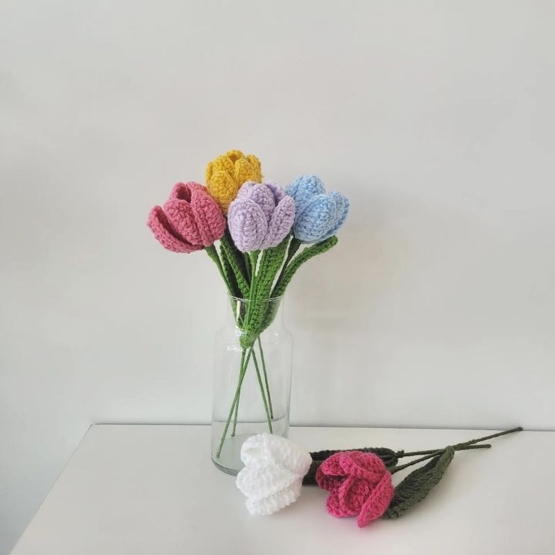 Crochet Flower Tulip/ Bunga rajut Tulip