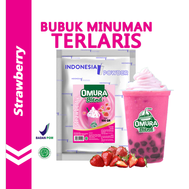 

Strawberry 500gr / Powder Minuman Berkualitas Merk Omura Blend