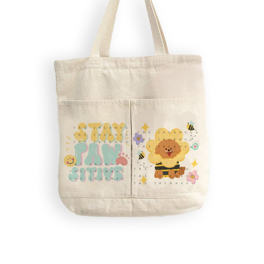 TERLARIS Totebag Kantong Animal Cute Totebag Kantong Tas Kuliah Laptop KEKINIAN