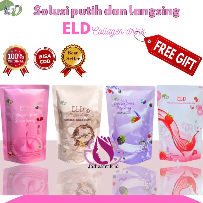

35 (free gift) ELD collagen drink pemutih dan pelangsing Stok Banyak