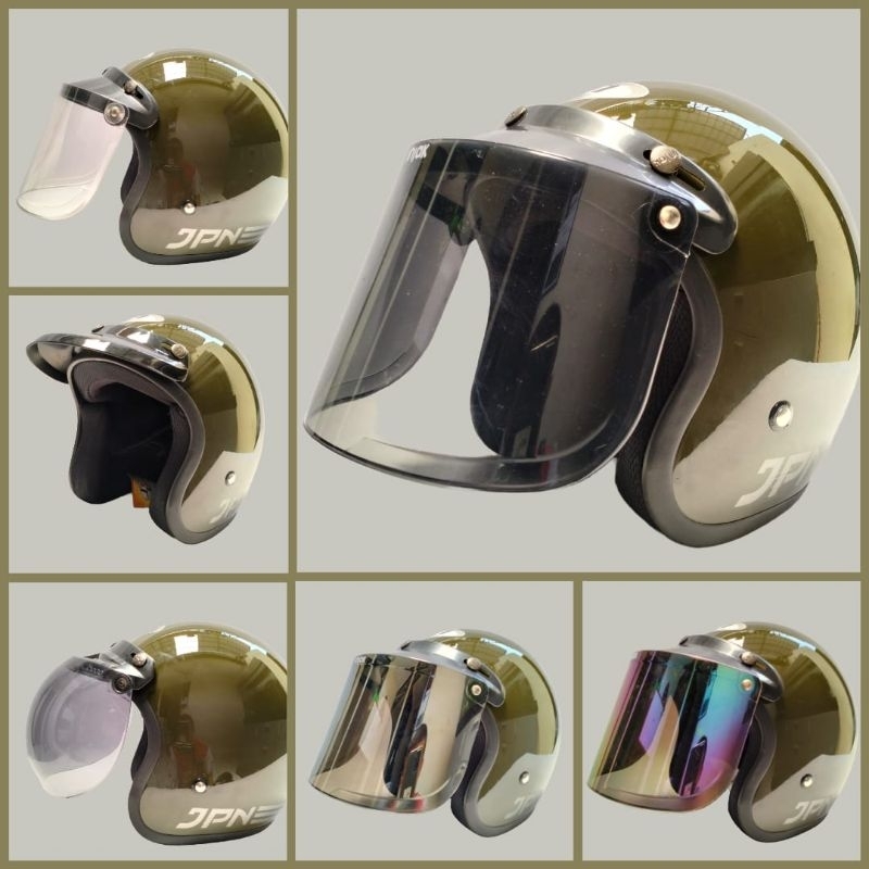 HELM JPN WARNA HIJAU ARMY GLOSSY