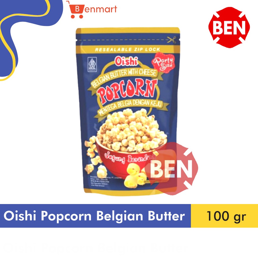 

[❄X25@] Oishi Popcorn BELGIAN BUTTER WITH CHEESE 100gr MENTEGA BELGIA KEJU Dus Trend roduct