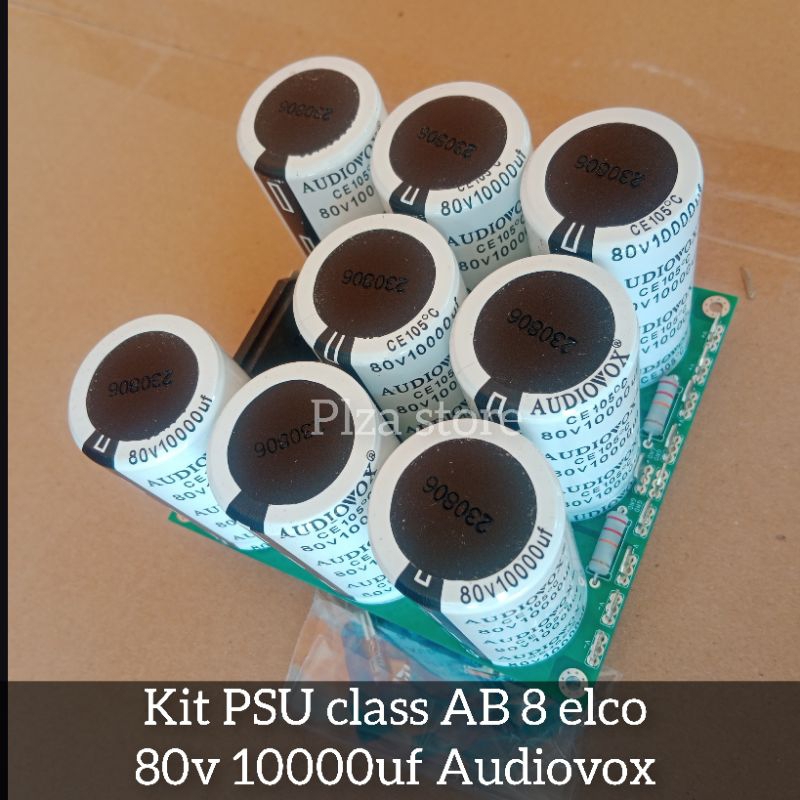 Kit PSU 8 elco 80v 10000uf audiovox Class AB PSU isi 8 elko 10000uf 80volt original plus skun