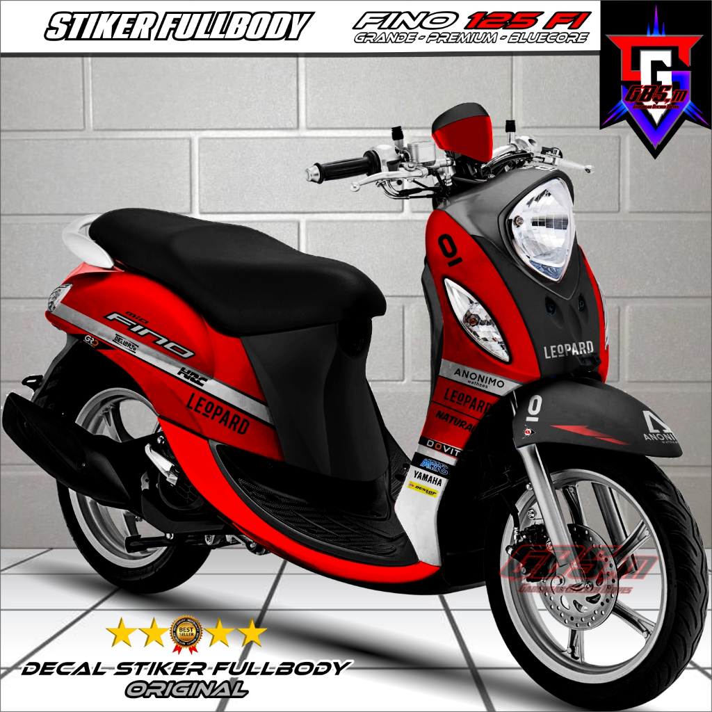 Stiker Decal Motor FINO 125 FI Grande Fremium Fullbody  Stiker Yamaha Fino 125 Fullbody