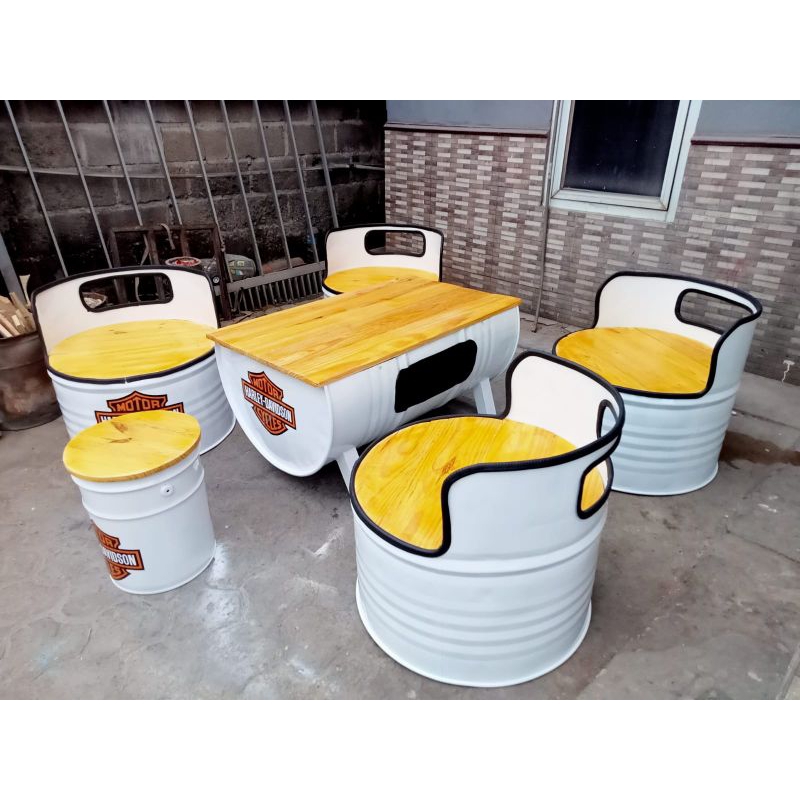 kursi teras dari drum bekas