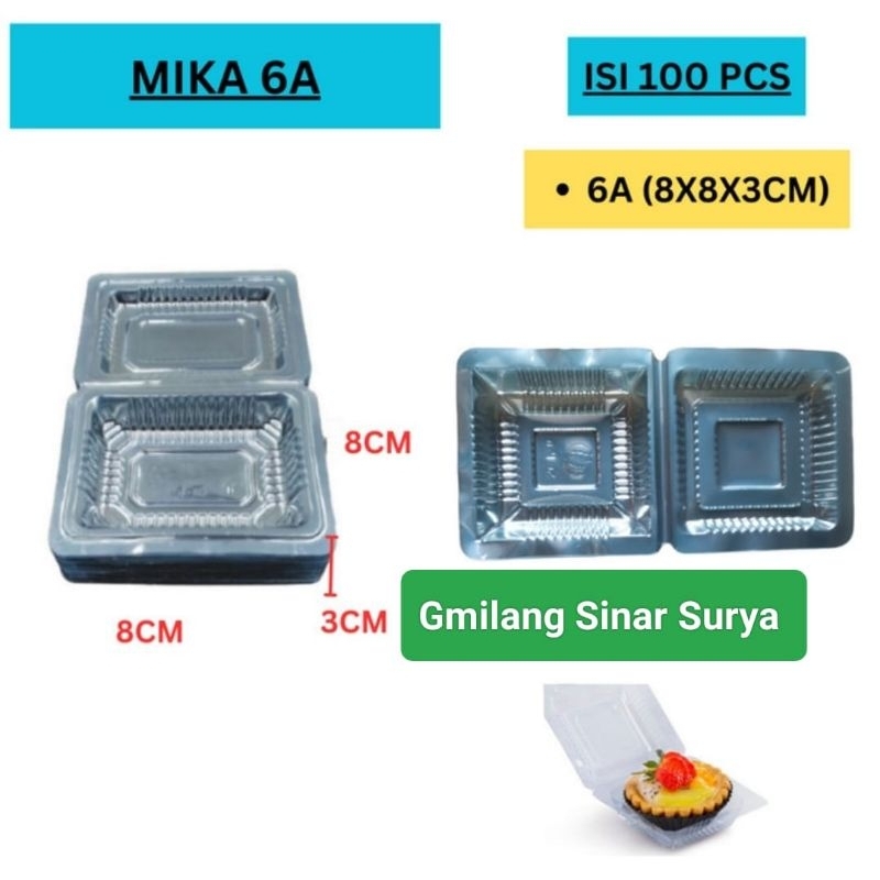 Plastik Mika Kue Uk 6A (isi 100Pcs), Tempat Kue Plastik, Box Kue