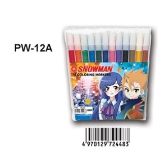

[Produk Q897] SPIDOL SNOWMAN 12 Set WARNA WARNI PASTEL PW-12A MARKER PW 12A MURAH AWET GROSIR ATK ECERAN SEKOLAH Ready