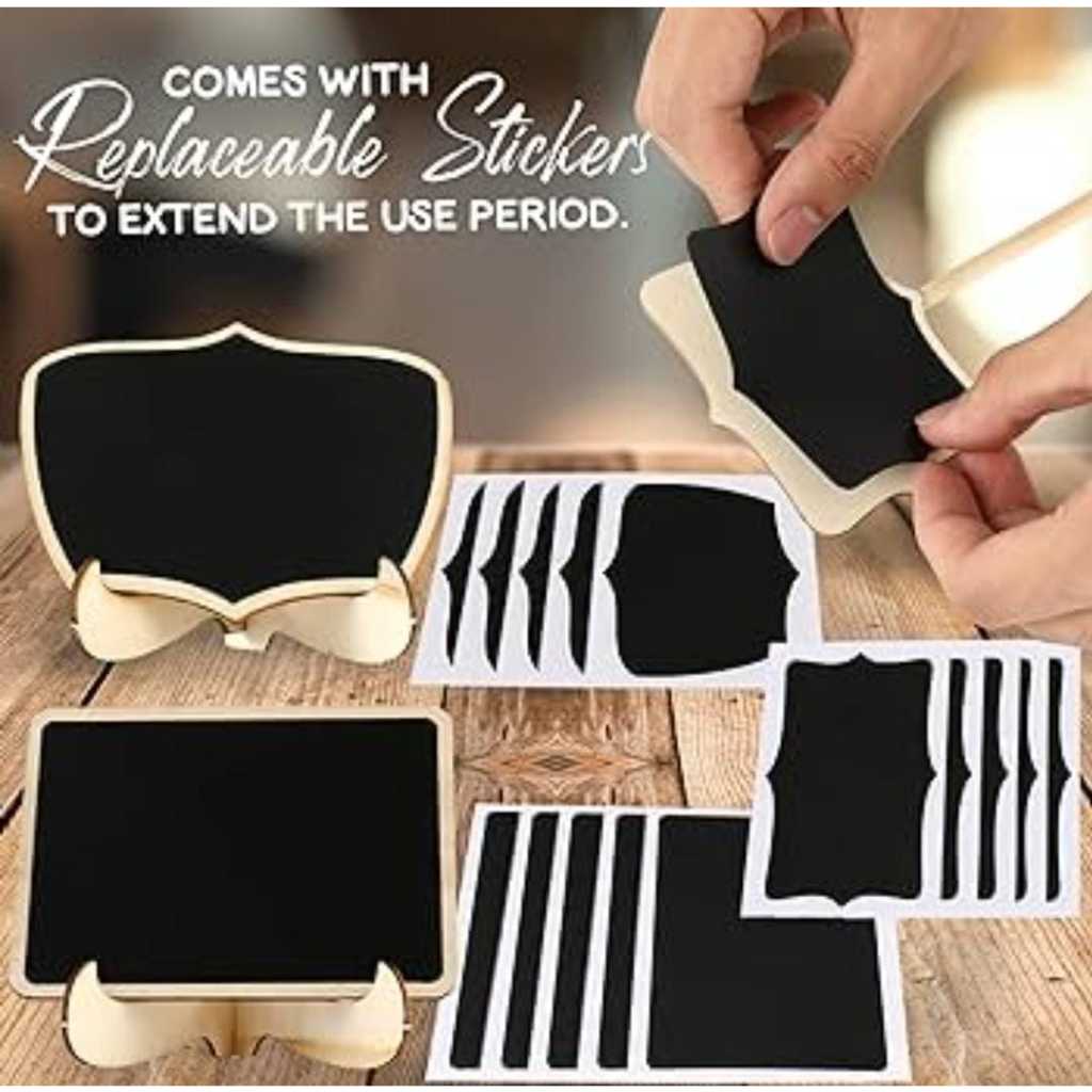 

Ndevansss - 10Pcs Mini Blackboard Papan Tulis Kecil Dengan Label Sticker Menu Cafe Anak