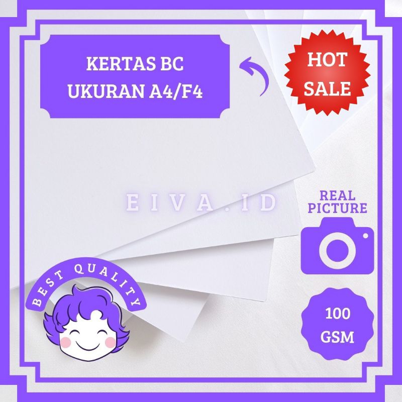 

Kertas BC / Briefcard Putih A4 100 gsm