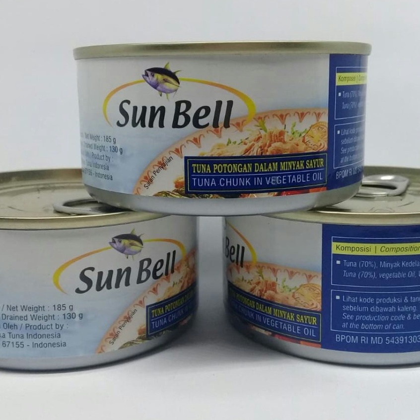 

Limited Product SUNBELL TUNA CHUNK IN VEGETABLE OIL 185 G SUN BELL TUNA KALENG