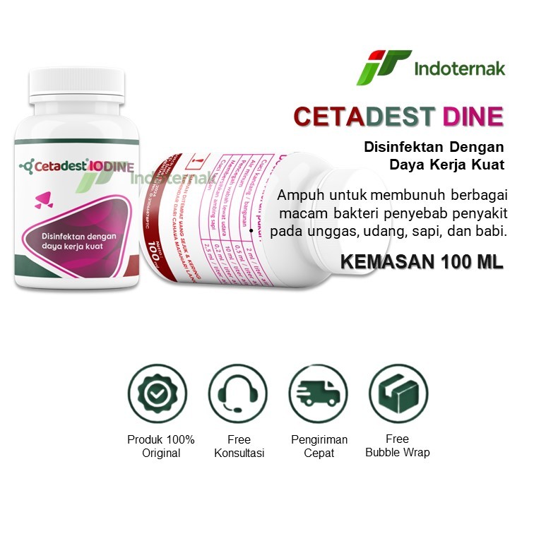 CETA DINE 100 ML - Disinfektan Kandang Disinfektan Luka Untuk Sapi Kambing Domba