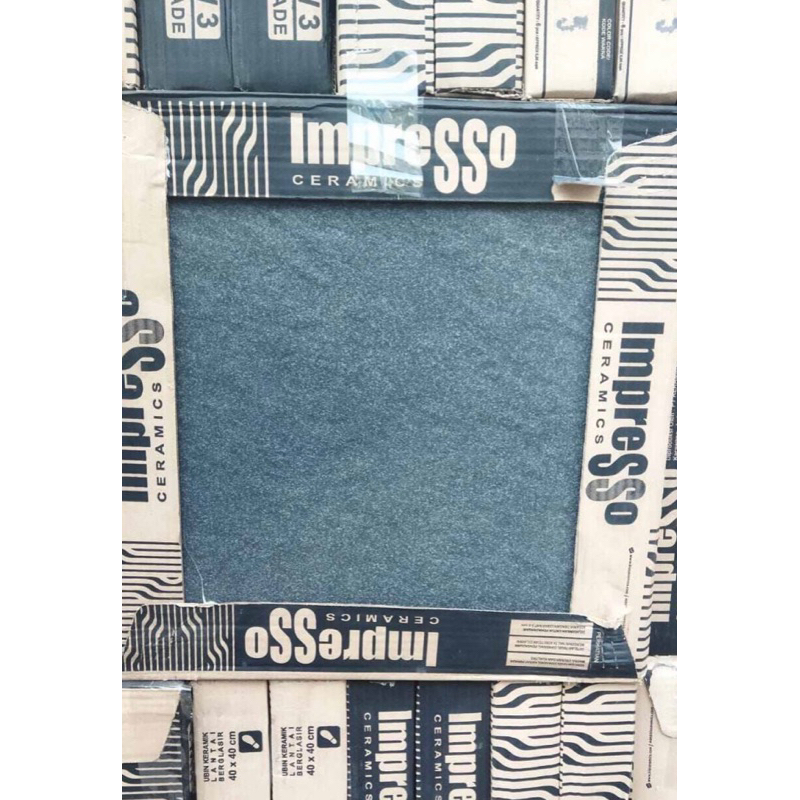 keramik lantai 40x40 rocky black / impresso