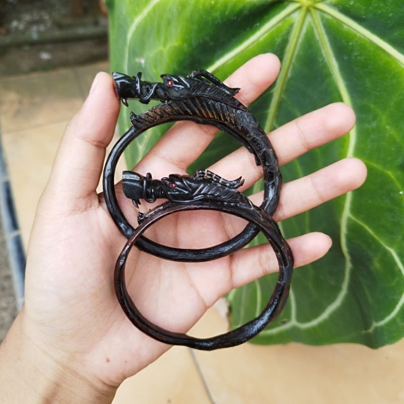 Gelang Akar Bahar Ukir Naga Kecil